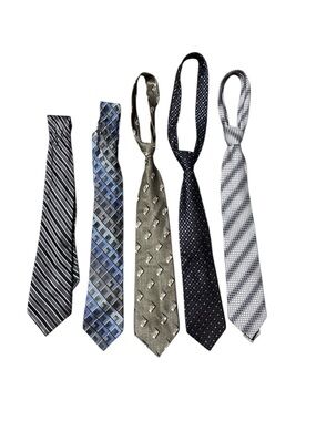 LOT OF FIVE 100% Silk Mens Ties